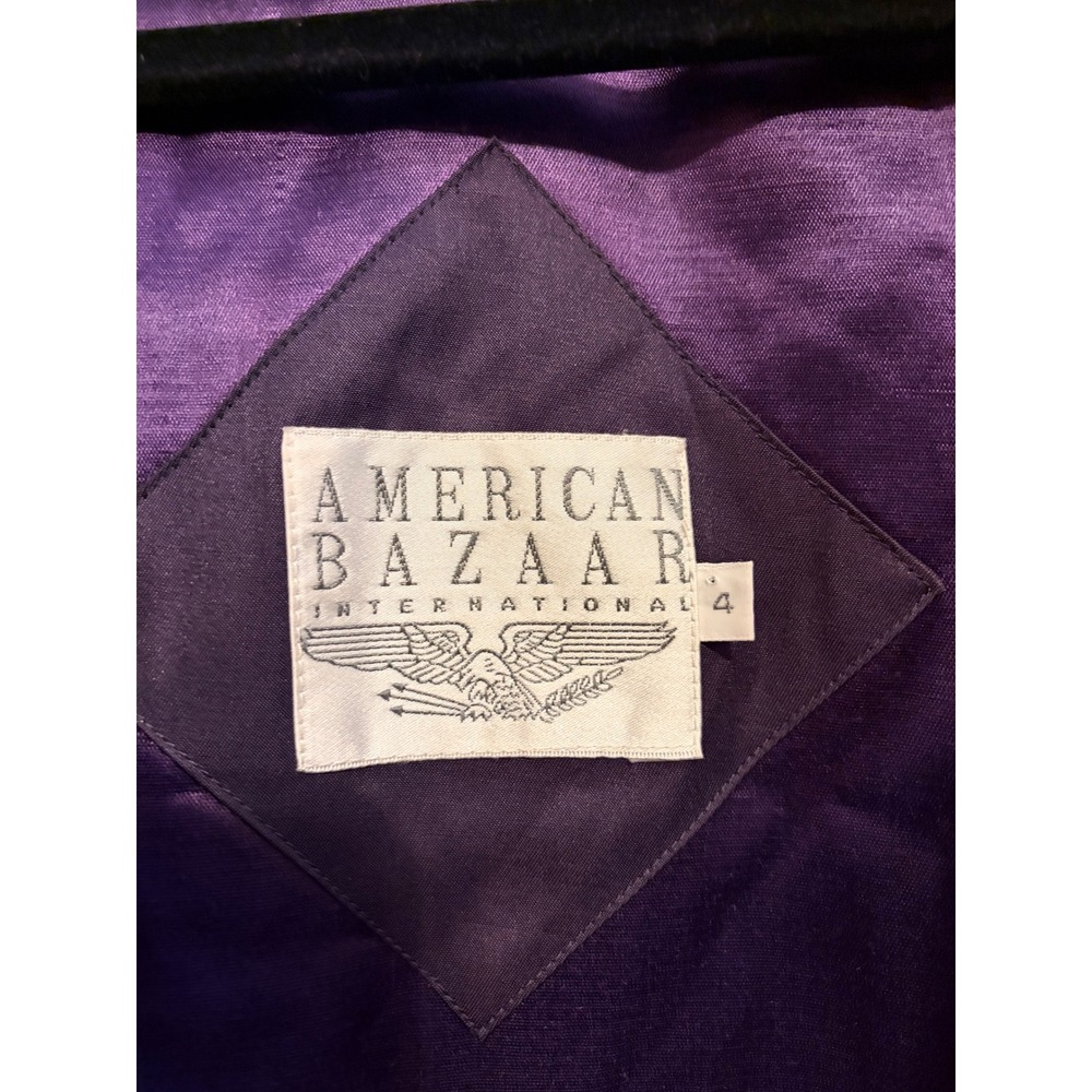 American Bazaar Vintage Purple Trench Coat Removable Wool Liner Belted Womens L - Picture 6 of 8